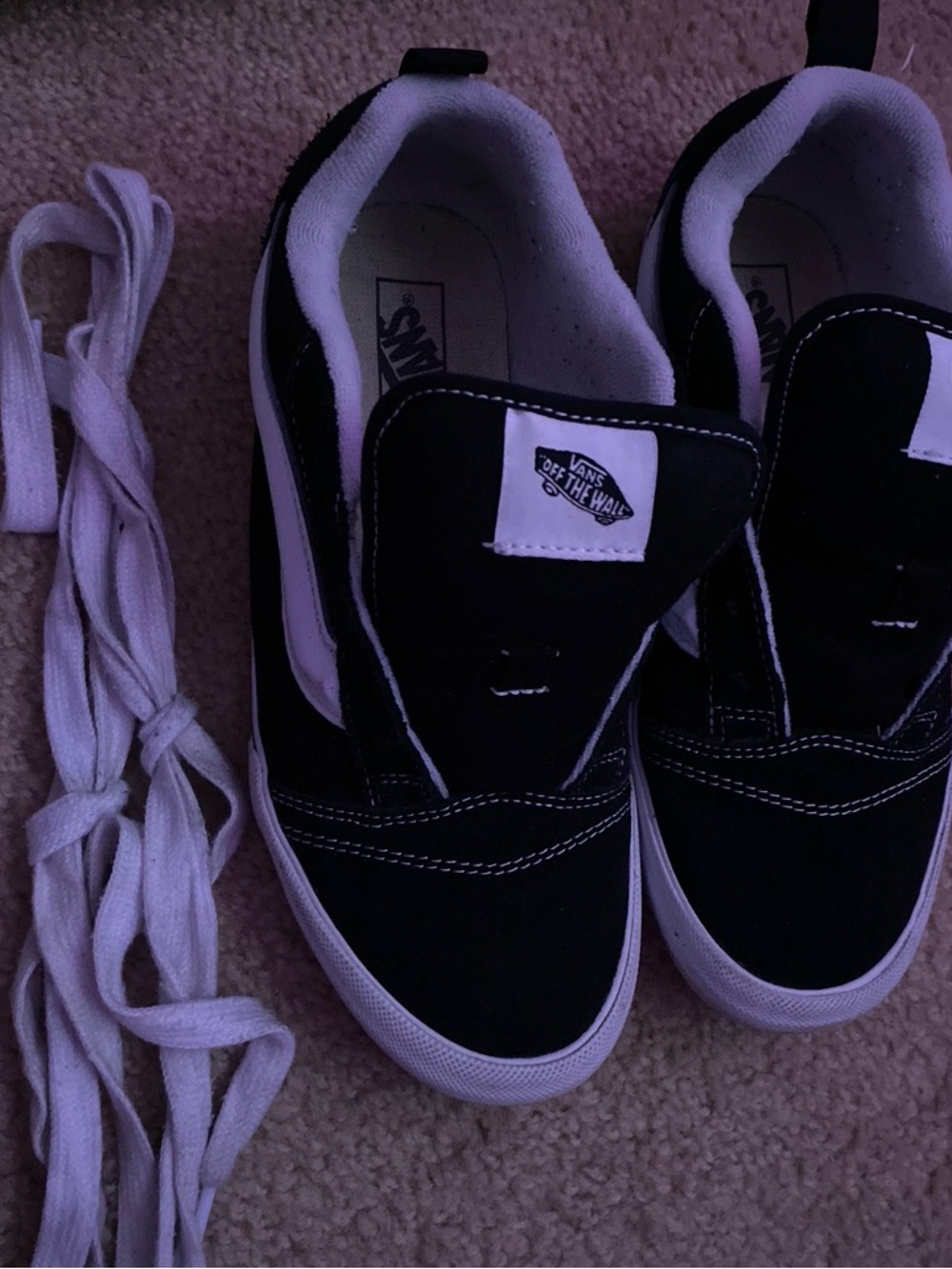 Vans Kids Black & White Slip-On Skate Sneakers